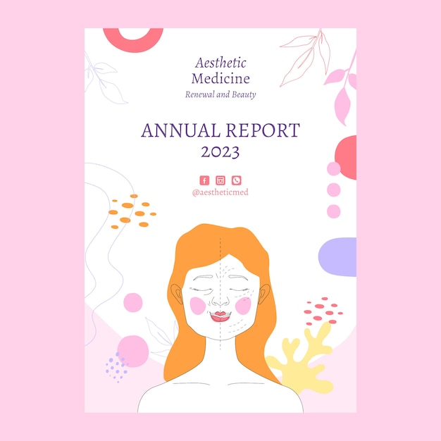 Vector aesthetic medicine and treatment annual report template