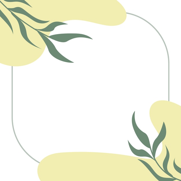 Vector aesthetic minimalism floral leaves branches background