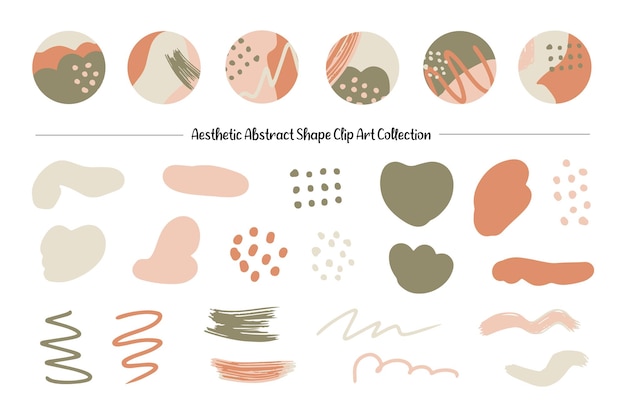 Aesthetic modern abstract shape collection