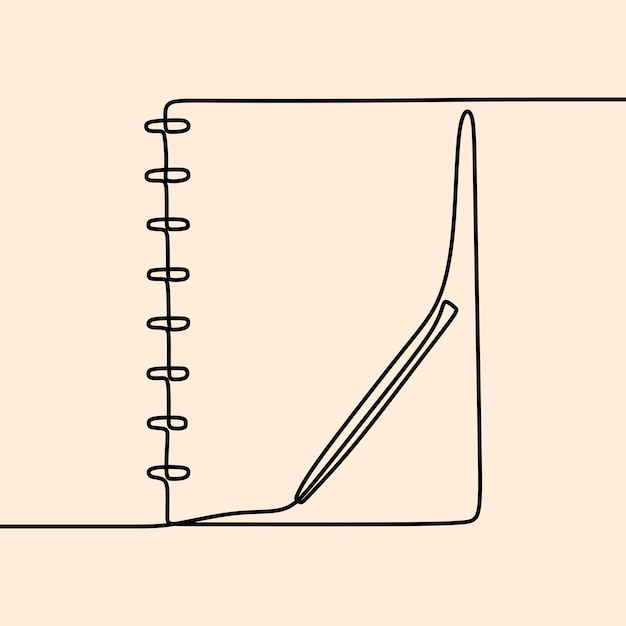 Aesthetic notebook oneline continuous single line art editable handdrawn