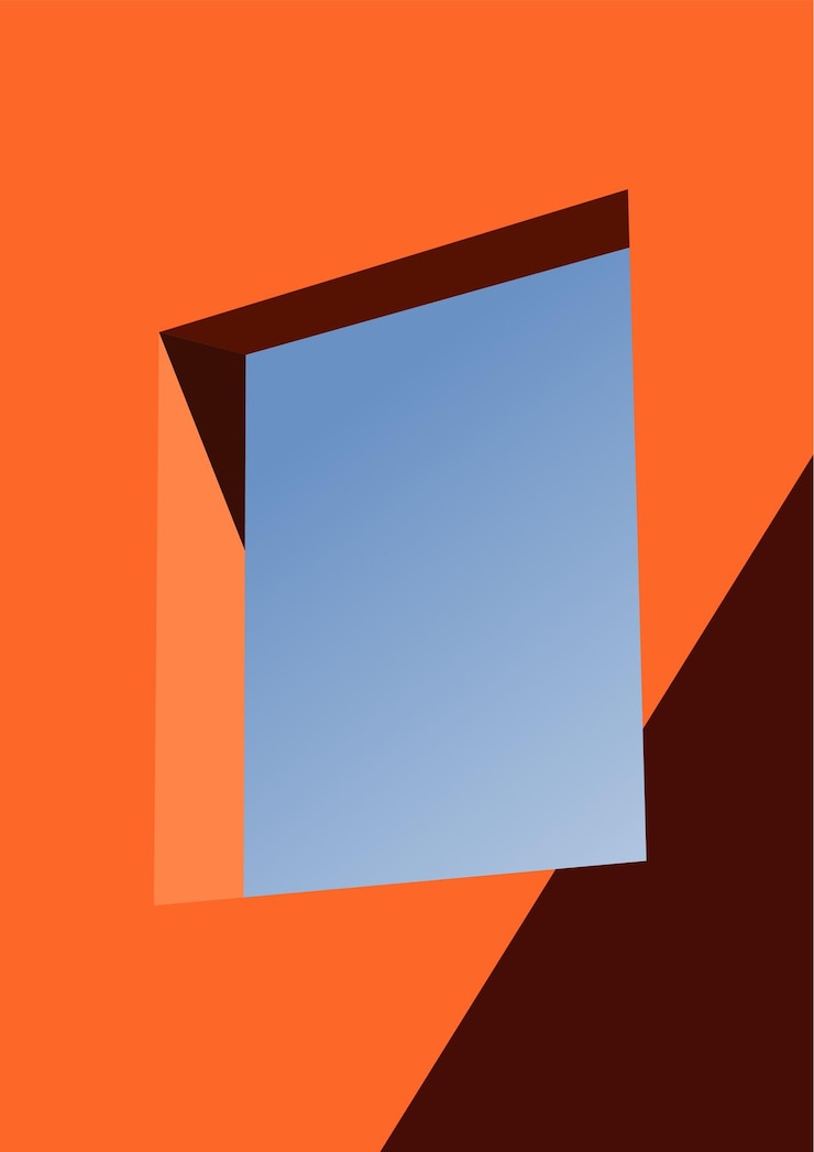 Vector aesthetic orange wall illustration