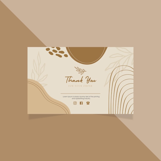 Vector aesthetic thank you card design background