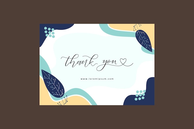 aesthetic thank you card template with leaves