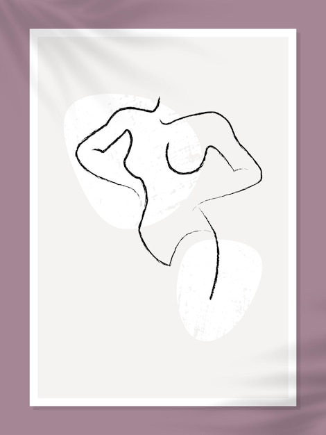 Vector aesthetic woman body vector line art drawings