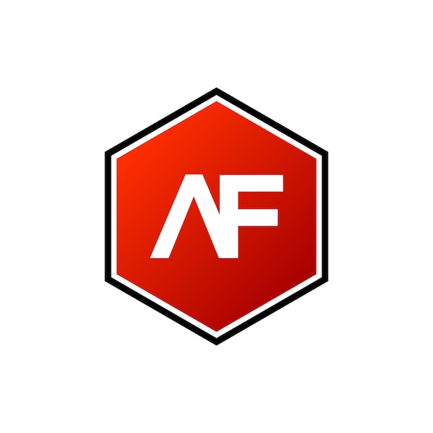 AF eerste brief zeshoek vorm Logo sjabloon