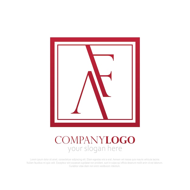 AF elegant logo ring monogram square