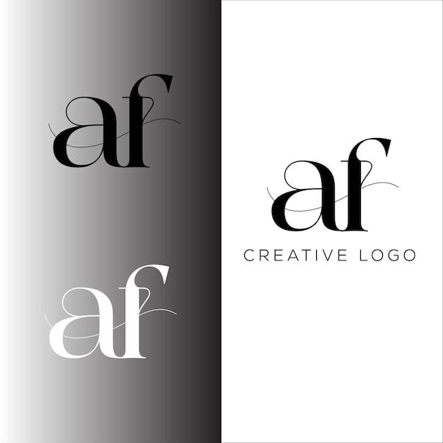 af initial letter logo design
