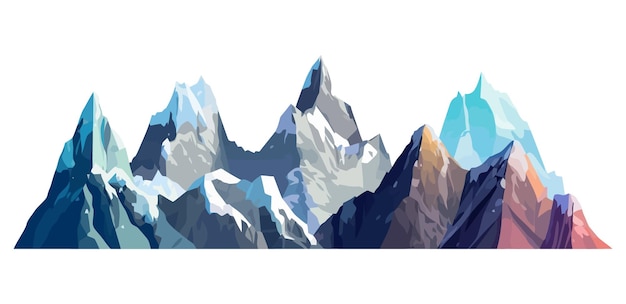Vector afbeelding van de berg leuke rotsachtige pieken in vlakke stijl afbeelding van een bergtop