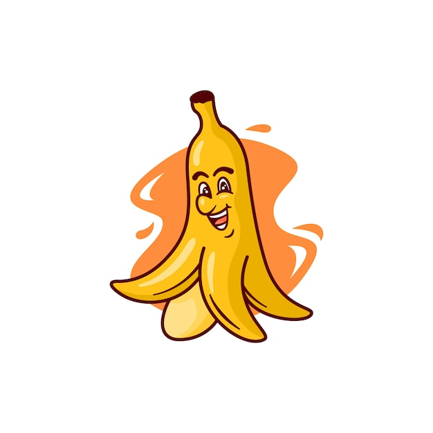 Afbeelding van de mascotte illustratie van het banaanfruit, perfect voor logo, pictogram of mascotte