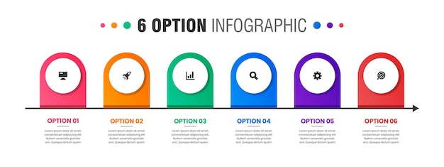 Afbeelding van ontwerpsjablonen voor infographic elementen met pictogrammen en opties