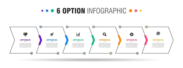 Afbeelding van ontwerpsjablonen voor infographic elementen met pictogrammen en opties