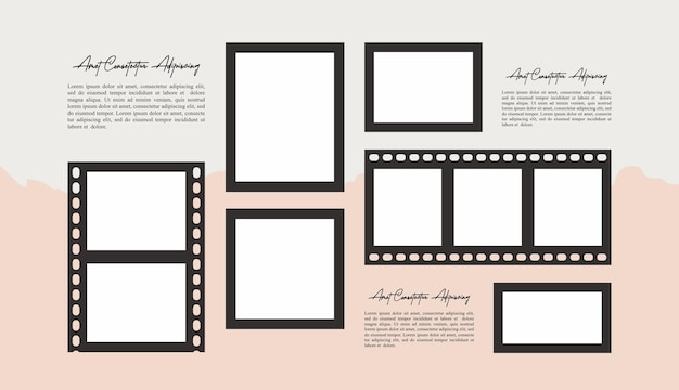 Afbeeldingen of foto's frame collage lay-out abstracte foto frames en digitale foto muur sjabloon