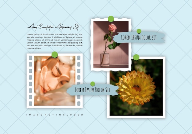 Afbeeldingen of foto's frame collage lay-out abstracte foto frames en digitale foto muur sjabloon