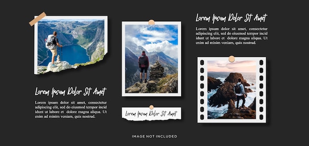 Afbeeldingen of foto's frame collage strips pagina raster lay-out abstracte foto frames en digitale foto muur sjabloon
