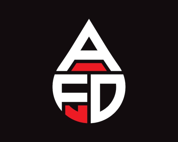 Premium Vector | Afd letter water drop shape logo design afd drop logo