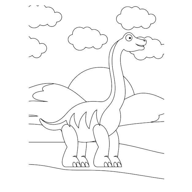 Afdrukbare Dinosaurus Kleurplaten Voor Kinderen Gratis Vector