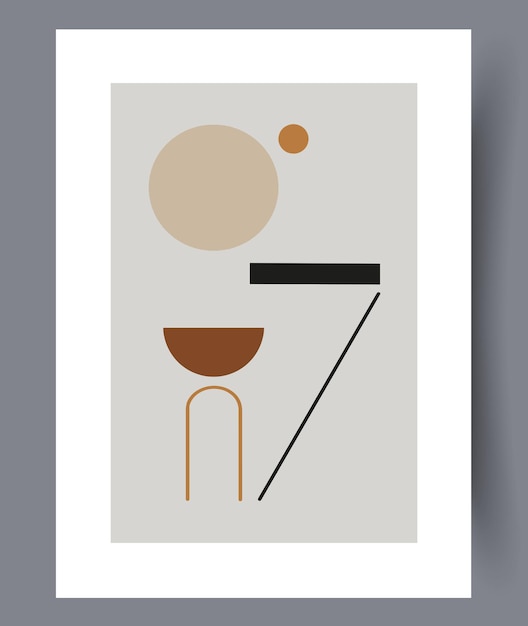 Afdrukbare muur kunst vector poste. Handgetekend minimalisme ontwerp voor Scandinavisch interieur.