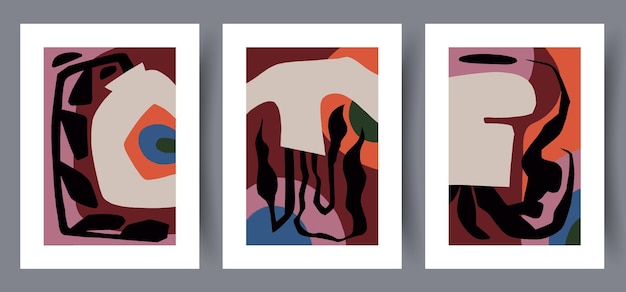 Afdrukbare muur kunst vector poster set.