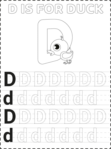 Afdrukbare pagina's met alfabetletters voor kinderen Premium Vector