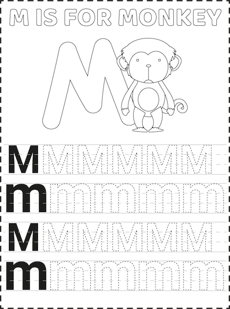 Afdrukbare pagina's met alfabetletters voor kinderen Premium Vector