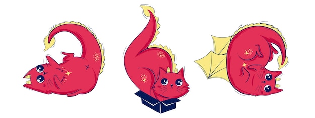 Afdrukbare Red Dragoncat-collectie