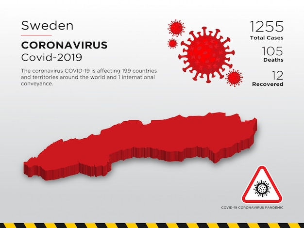 Vettore modello di progettazione del paese interessato del coronavirus