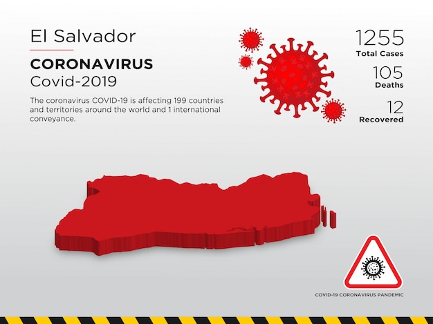 Modello di progettazione del paese interessato del coronavirus