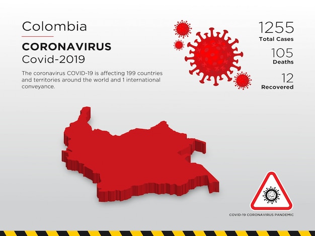 影響を受ける国のコロナウイルス病のデザインテンプレート