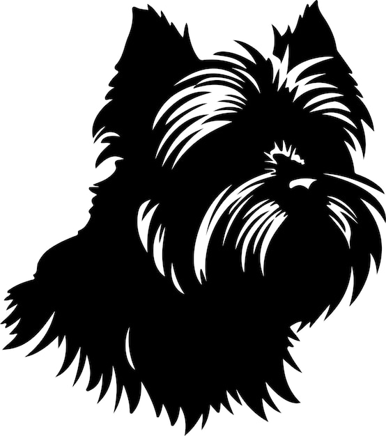 Affenpinscher 검은 실루과 투명한 배경