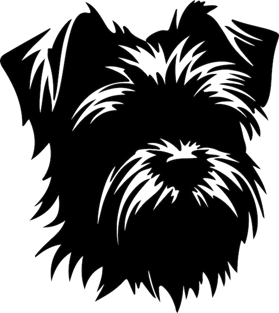 Vector affenpinscher black silhouette with transparent background