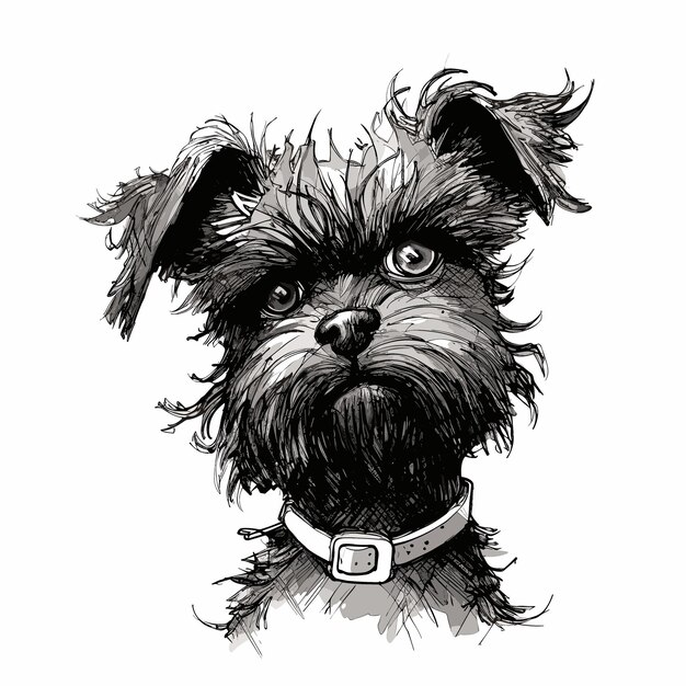 Vettore un cartone animato di un cane affenpinscher