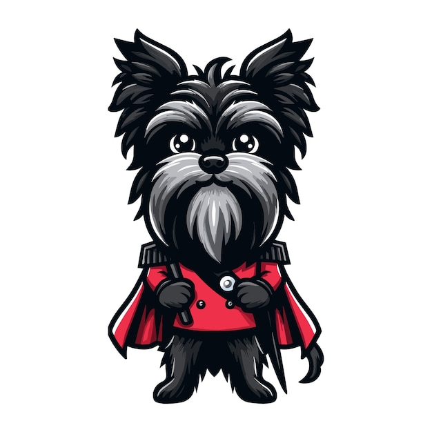 Vector affenpinscher mascotte vector illustratie op witte achtergrond