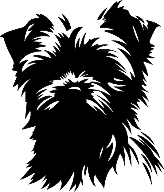 Vector affenpinscher puppy black silhouette with transparent background