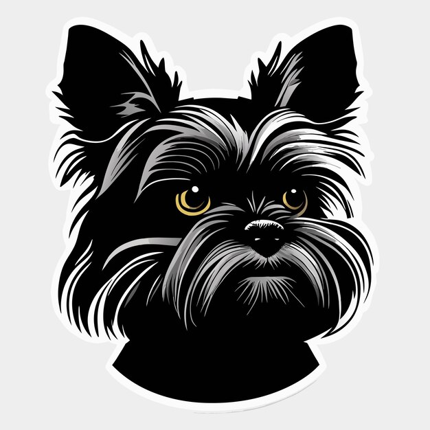 Vector affenpinscher sticker illustration