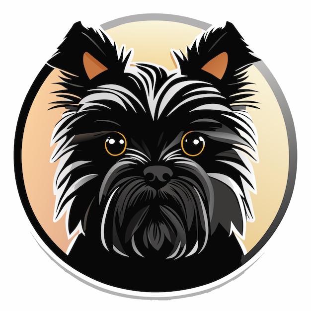 Illustrazione dell'autoadesivo di affenpinscher