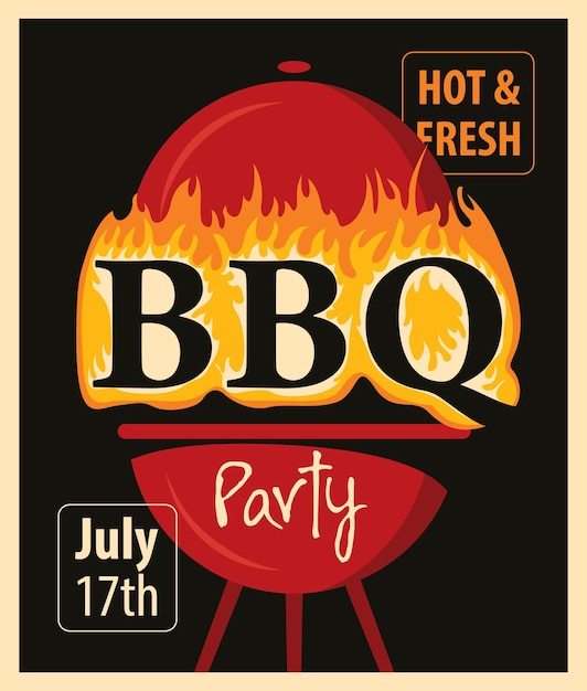 Vector affiche voor bbq-feest