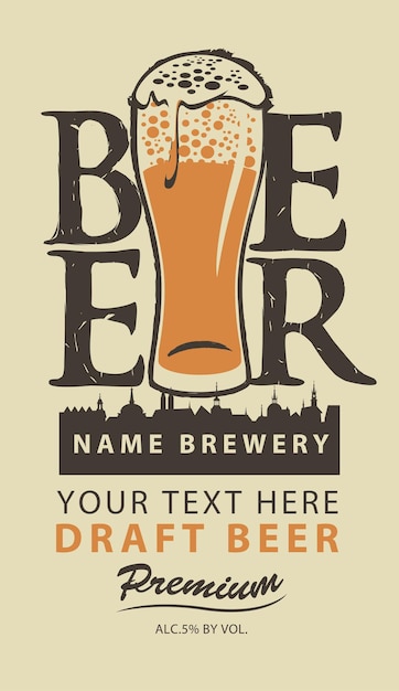 Vector affiche voor brouwerij