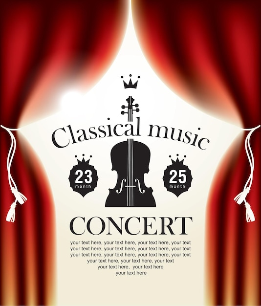 Affiche voor concert van klassieke muziek