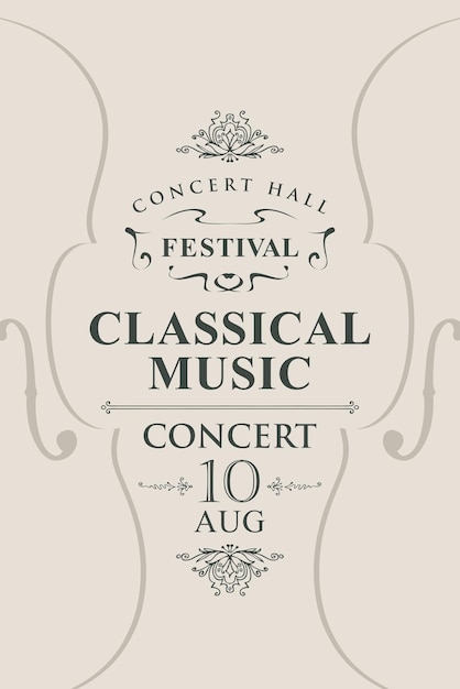 Vector affiche voor festival voor klassieke muziek