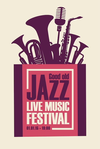 Vector affiche voor jazzfestival