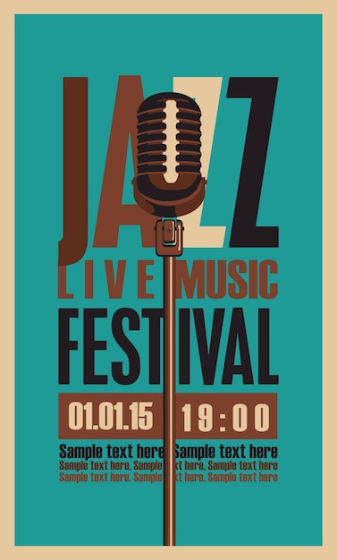 Vector affiche voor jazzmuziekfestival