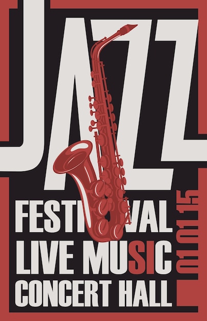 Affiche voor jazzmuziekfestival