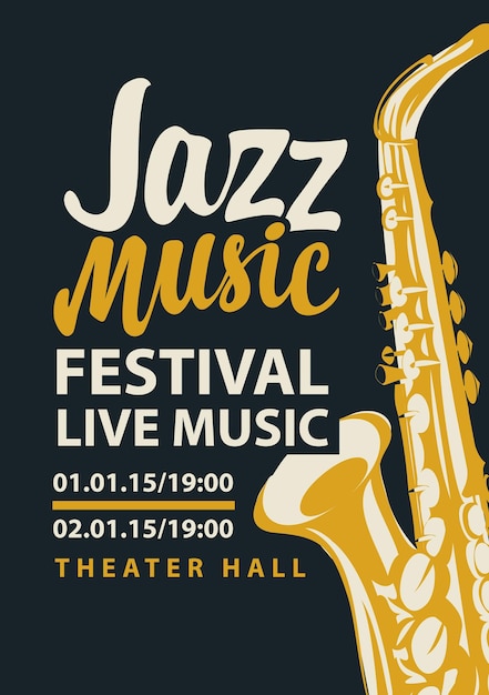 Affiche voor jazzmuziekfestival