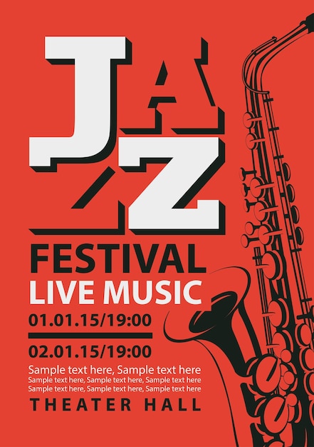 Vector affiche voor jazzmuziekfestival