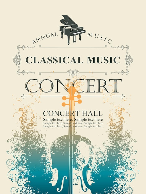 Affiche voor klassiek muziekconcert