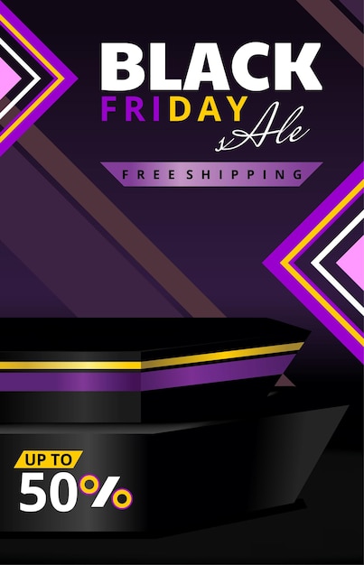 Affiche voor productadvertentie met korting op black friday-evenement