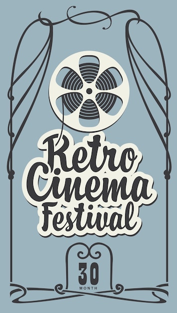 Vector affiche voor retro filmfestival