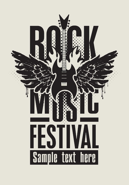 affiche voor rockmuziekfestival