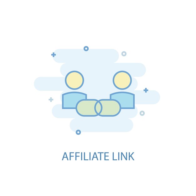 Affiliate Link line concept. Simple line icon, colored illustration. Affiliate Link symbol flat design. Can be used for UI/UX