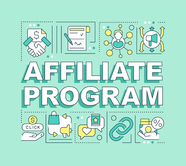 Affiliate programma word concepten groene banner